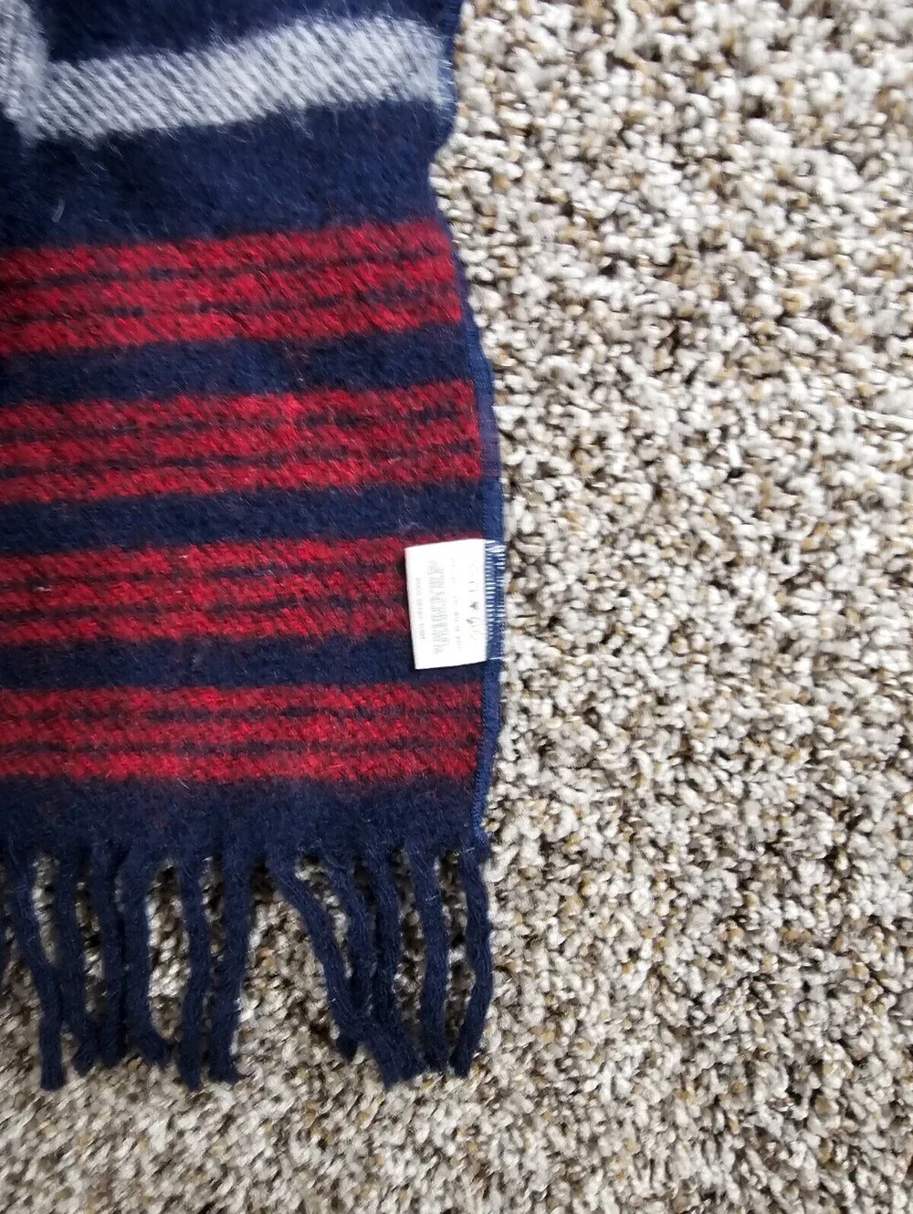 Faribault Woolen Mill Target Collab Oversized Wool Shawl Red Blue Striped